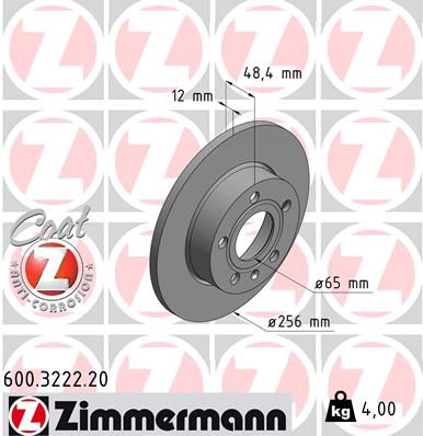 600322220 ZIMMERMANN Тормозной диск