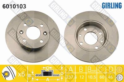 6010103 GIRLING Тормозной диск