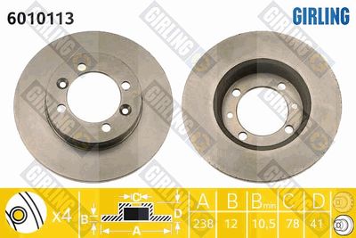 6010113 GIRLING Тормозной диск