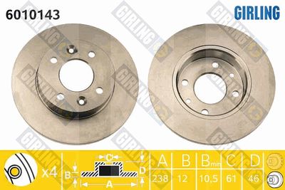 6010143 GIRLING Тормозной диск