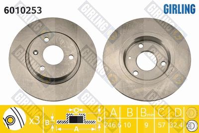 6010253 GIRLING Тормозной диск