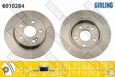 6010284 GIRLING Тормозной диск
