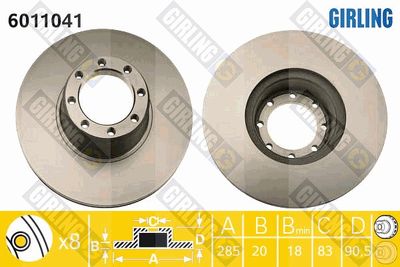 6011041 GIRLING Тормозной диск