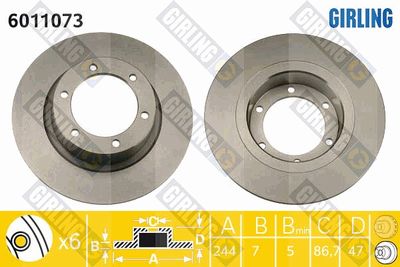6011073 GIRLING Тормозной диск