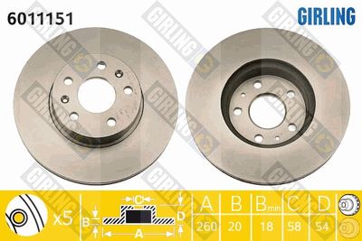 6011151 GIRLING Тормозной диск