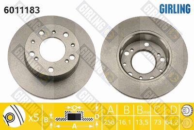 6011183 GIRLING Тормозной диск