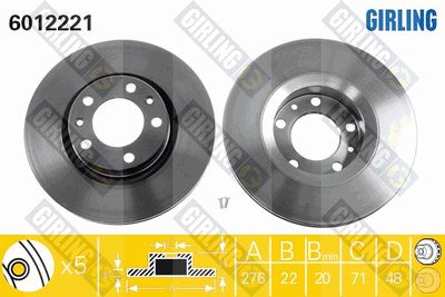 6012221 GIRLING Тормозной диск