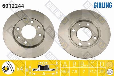 6012244 GIRLING Тормозной диск