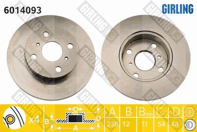 6014093 GIRLING Тормозной диск