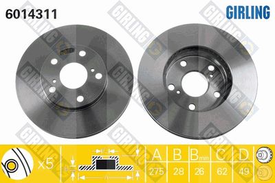 6014311 GIRLING Тормозной диск