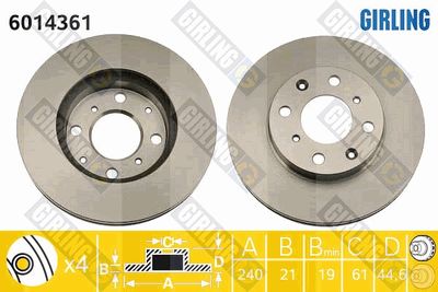 6014361 GIRLING Тормозной диск