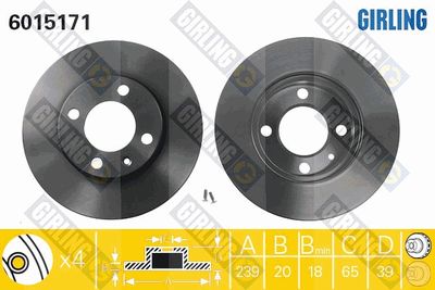 6015171 GIRLING Тормозной диск