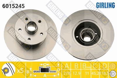 6015245 GIRLING Тормозной диск