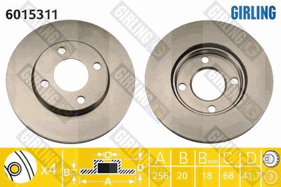 6015311 GIRLING Тормозной диск