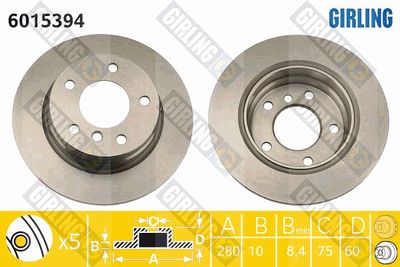 6015394 GIRLING Тормозной диск