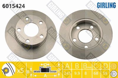 6015424 GIRLING Тормозной диск