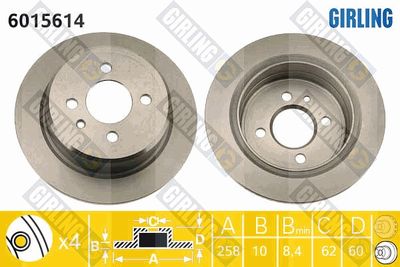 6015614 GIRLING Тормозной диск