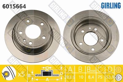 6015664 GIRLING Тормозной диск