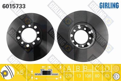 6015733 GIRLING Тормозной диск