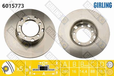 6015773 GIRLING Тормозной диск