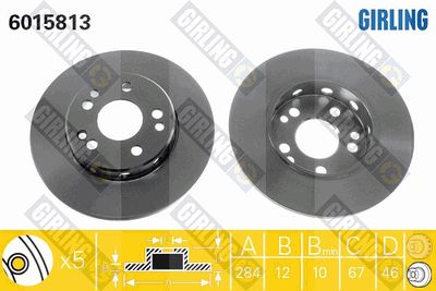 6015813 GIRLING Тормозной диск