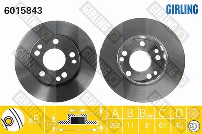 6015843 GIRLING Тормозной диск