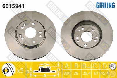 6015941 GIRLING Тормозной диск