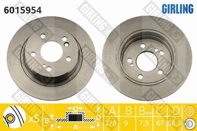 6015954 GIRLING Тормозной диск