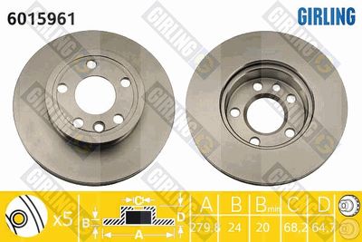 6015961 GIRLING Тормозной диск