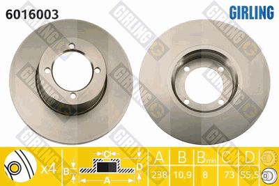 6016003 GIRLING Тормозной диск