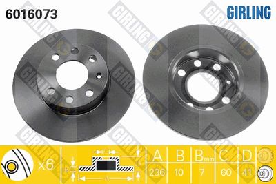 6016073 GIRLING Тормозной диск