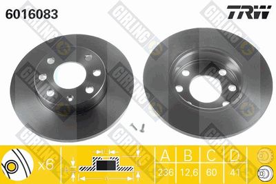 6016083 GIRLING Тормозной диск