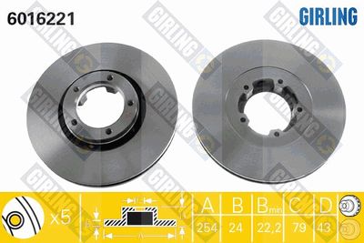 6016221 GIRLING Тормозной диск