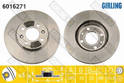 6016271 GIRLING Тормозной диск