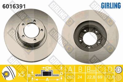 6016391 GIRLING Тормозной диск