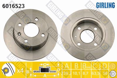 6016523 GIRLING Тормозной диск