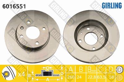 6016551 GIRLING Тормозной диск