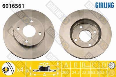 6016561 GIRLING Тормозной диск