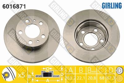 6016871 GIRLING Тормозной диск