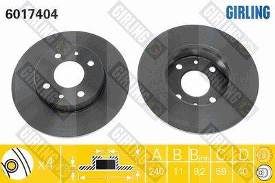 6017404 GIRLING Тормозной диск