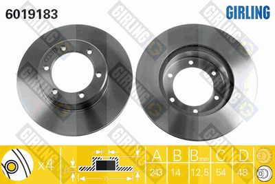 6019183 GIRLING Тормозной диск