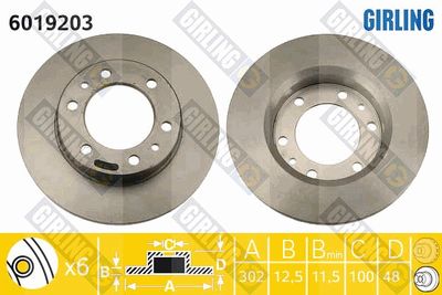 6019203 GIRLING Тормозной диск