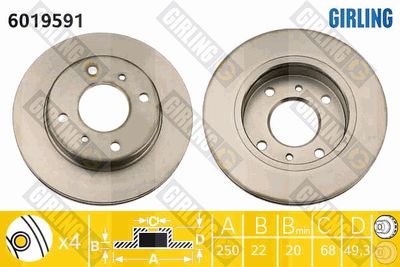 6019591 GIRLING Тормозной диск