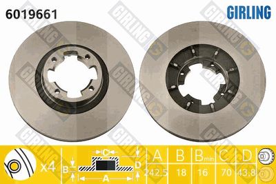 6019661 GIRLING Тормозной диск