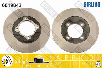 6019843 GIRLING Тормозной диск