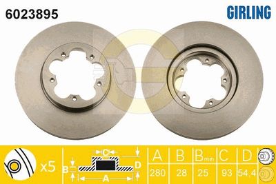 6023895 GIRLING Тормозной диск