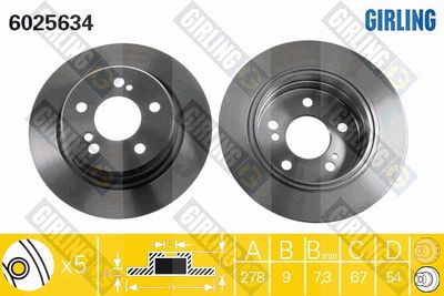 6025634 GIRLING Тормозной диск