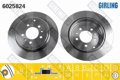6025824 GIRLING Тормозной диск