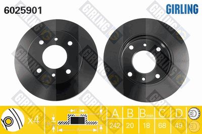 6025901 GIRLING Тормозной диск