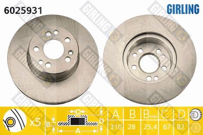 6025931 GIRLING Тормозной диск
